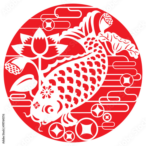 Luck fish for celebrating Lunar New Year Illustration