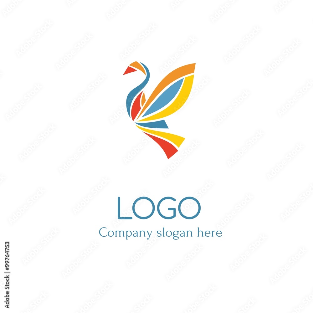 Vector of swan icon. Hotel resort beach sea sun relaxation. Business icon for the company. Other companies. Illustration.