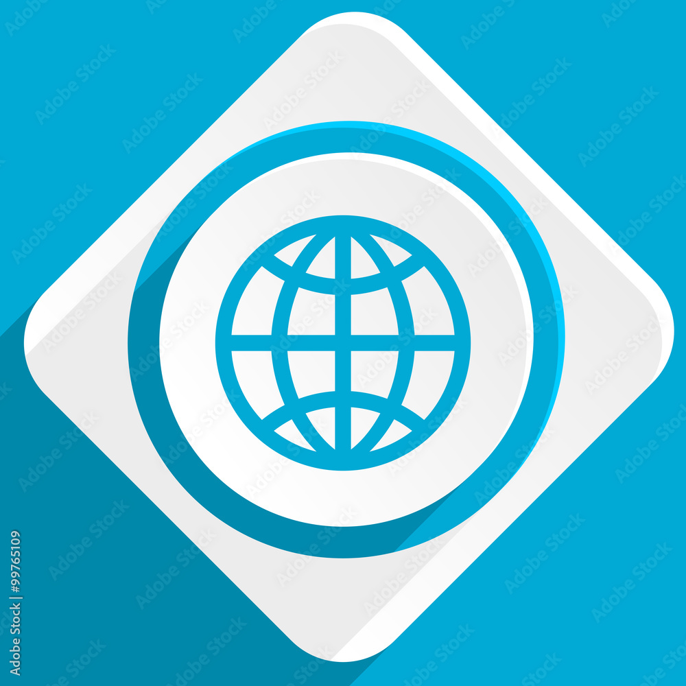 earth blue flat design modern icon for web and mobile app earth blue flat design modern icon for web and mobile app
