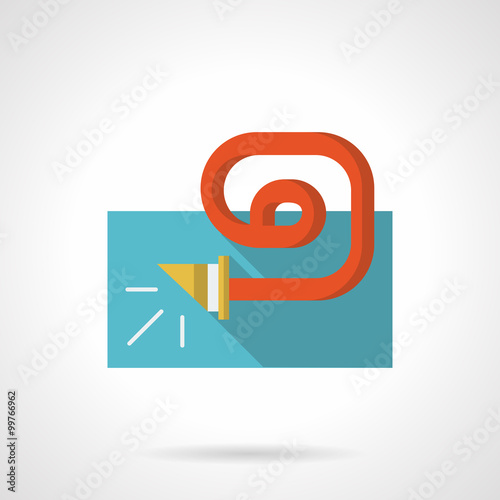 Red blower toy flat color vector icon