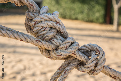 close up of knotted rope