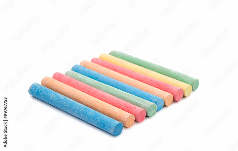 colored chalks isolated colored chalks isolated