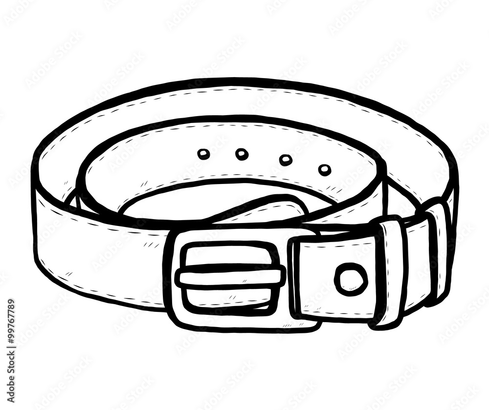 men belt / cartoon vector and illustration, black and white, hand drawn ...