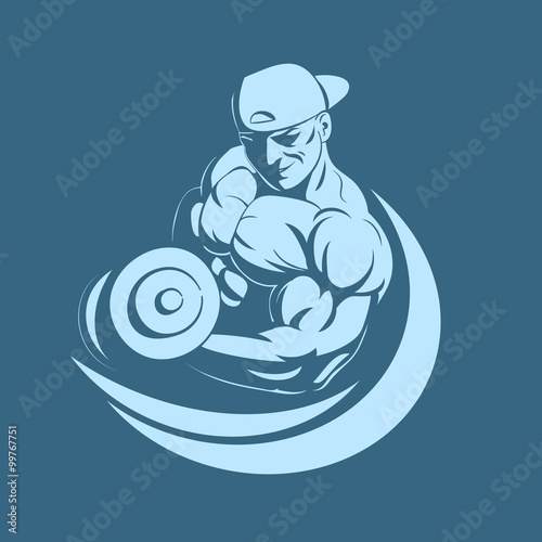 bodybuilder with dumbbell