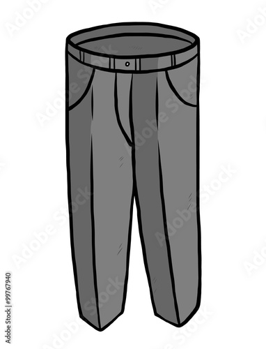 long pants / cartoon vector and illustration, grayscale, hand drawn style, isolated on white background.