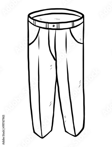 men pants / cartoon vector and illustration, black and white, hand drawn,  sketch style, isolated on white background. Stock Vector | Adobe Stock