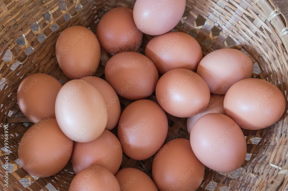 Eggs chicken farm in basket,selection focus. Eggs chicken farm in basket,selection focus.