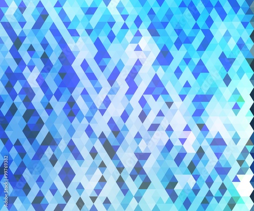 Blue winter or cold styled abstract triangles background.