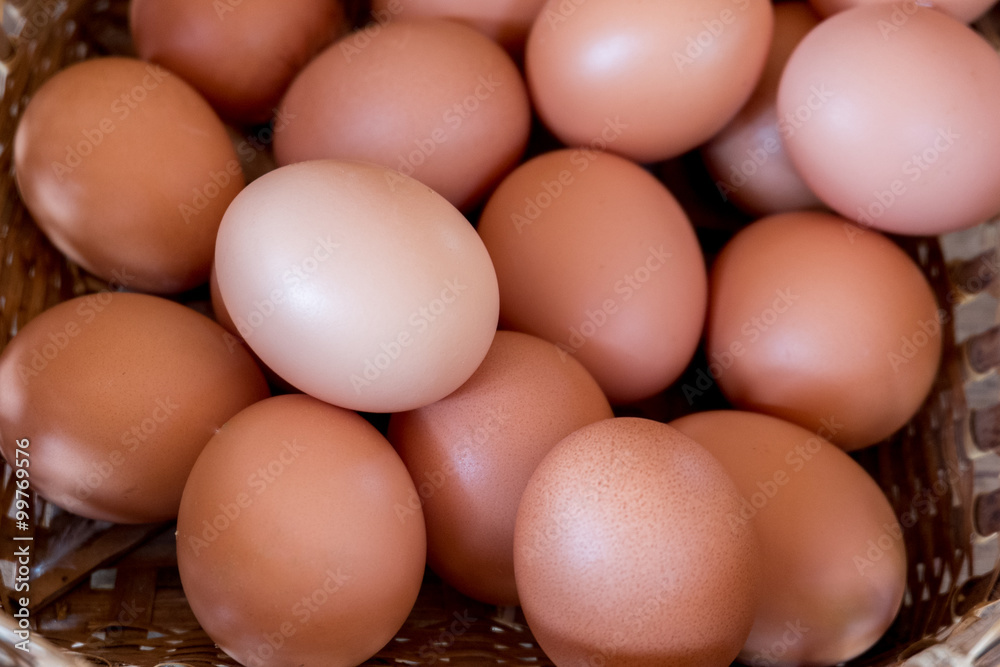Eggs chicken farm in basket,selection focus. Eggs chicken farm in basket,selection focus.