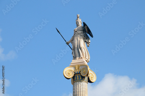 Statue of Athena in Street University, Athens 