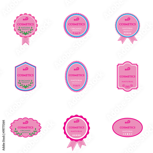 Set of labels for bio cosmetics