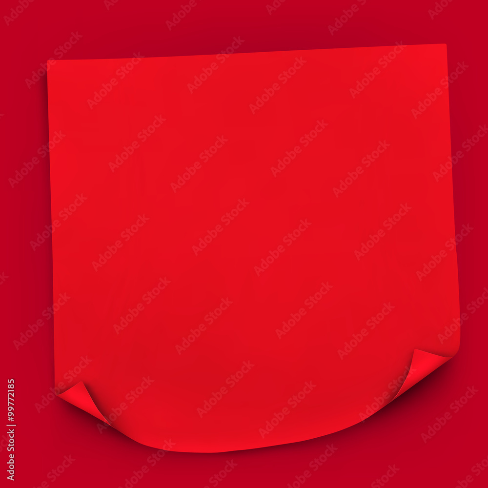 Red stick realistic paper note Red stick realistic paper note
