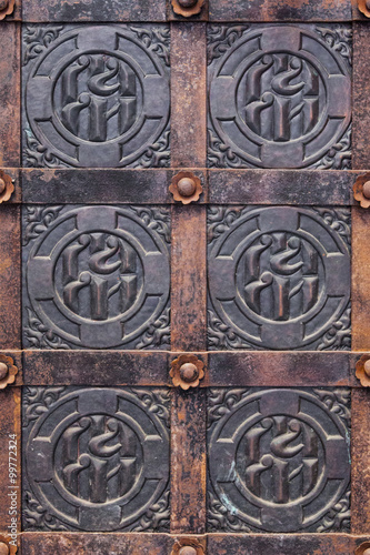 Medieval door with pattern