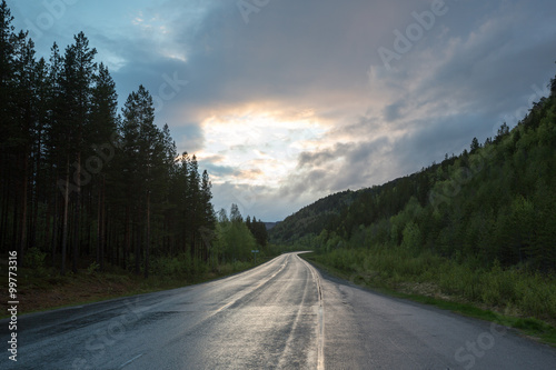 Norway road with landscape