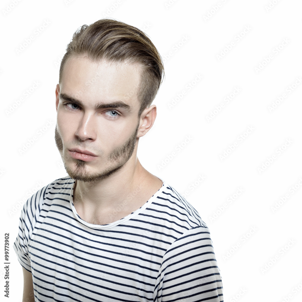 Portrait of young man, studio shot over white background, image Portrait of young man, studio shot over white background, image