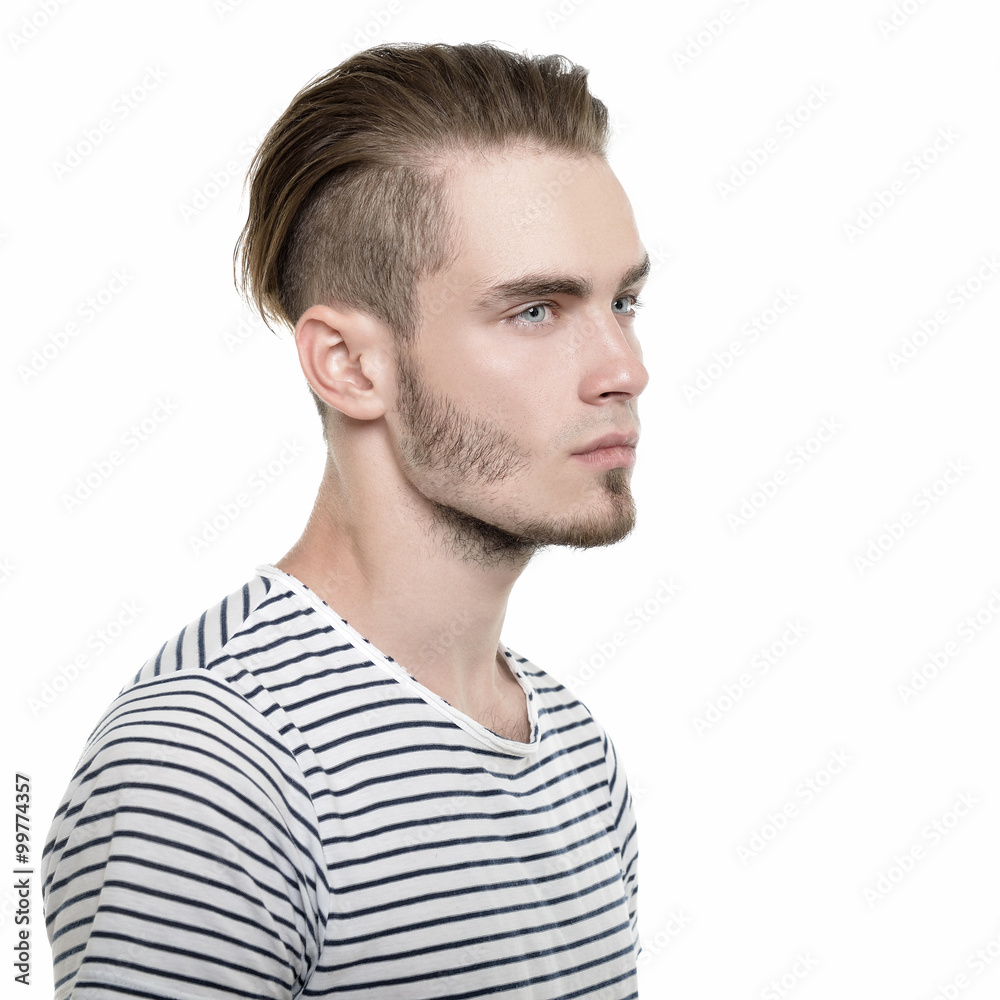 Fototapeta premium Portrait of young man, image toned.