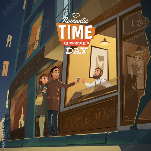 Romantic time in woman day