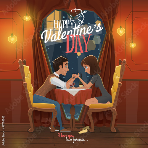 Happy Valentines day vector illustration 