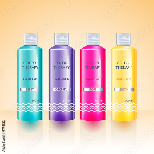 Packaging design Template for body care bottle
