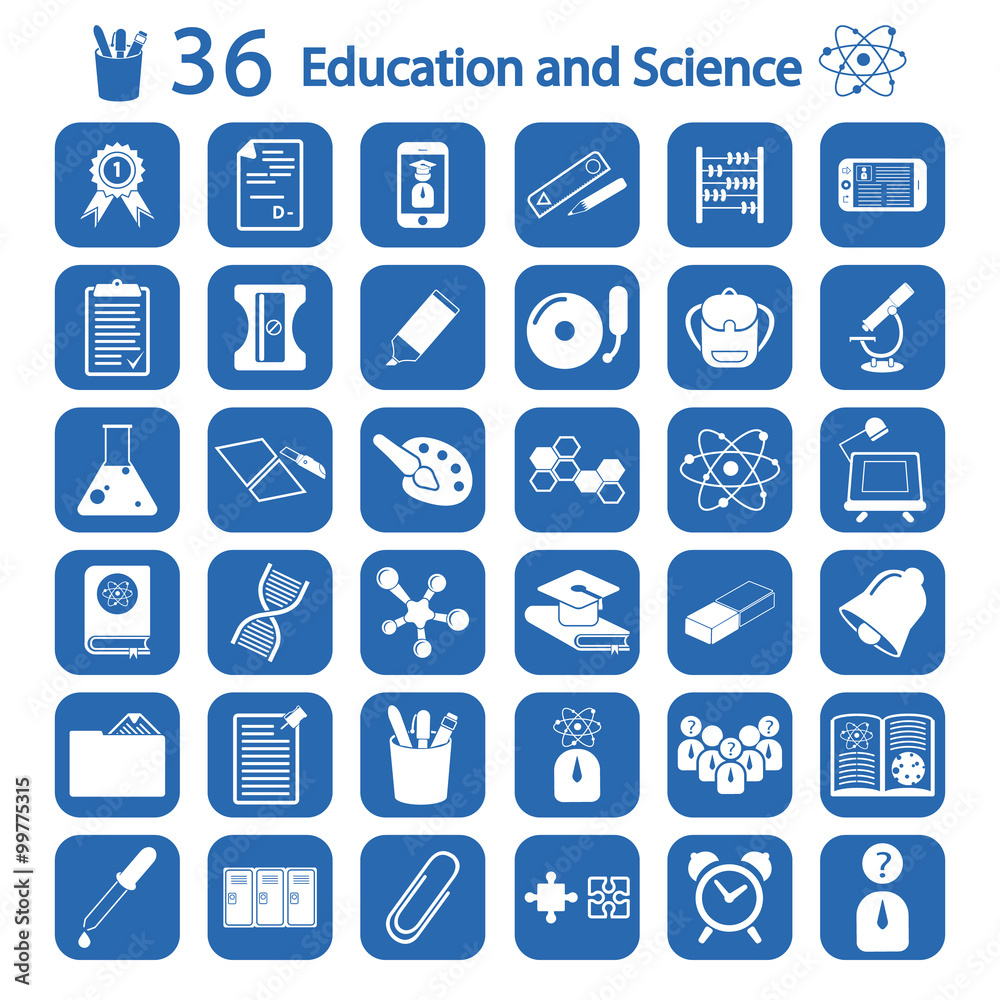 education and science icons set education and science icons set