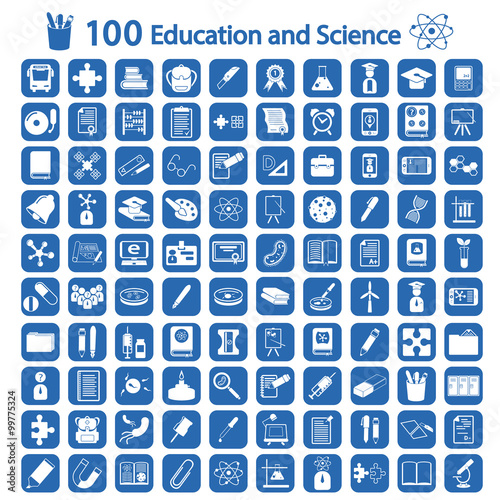 education and science icons set