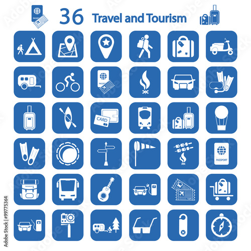 travel and tourism icon set