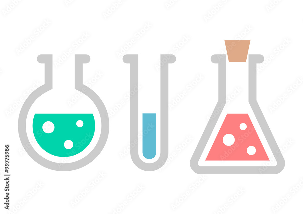 Chemistry icon. Test-tubes with liquid Chemistry icon. Test-tubes with liquid