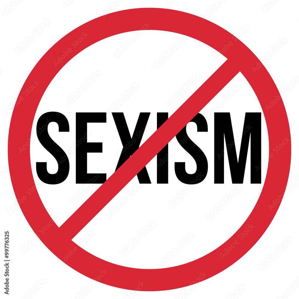 no sexism symbol, red and black isolated vector no sexism symbol, red and black isolated vector