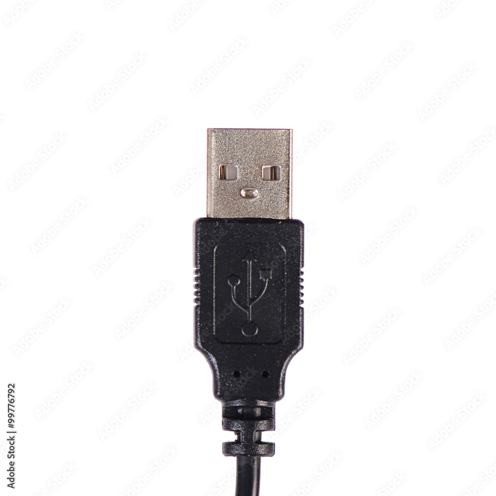 USB cable plug isolated on white USB cable plug isolated on white