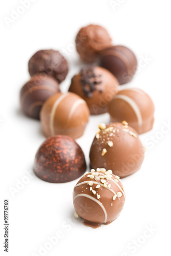various chocolate pralines