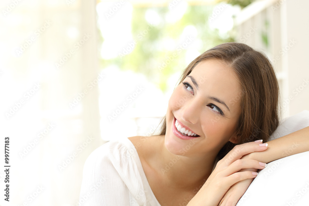 Beauty confident woman looking sideways Beauty confident woman looking sideways