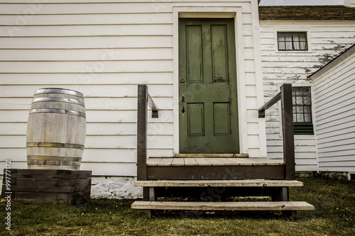 Rural Home. Rural home back porch with western decor. Fort Wilkins State Park. Copper Harbor, Michigan. This is not a privately owned residence. It is a state owned building open to the public.