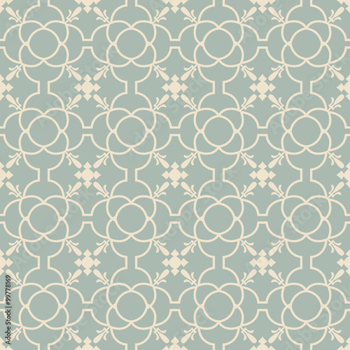 Elegant antique background image of round curve flower line pattern.  