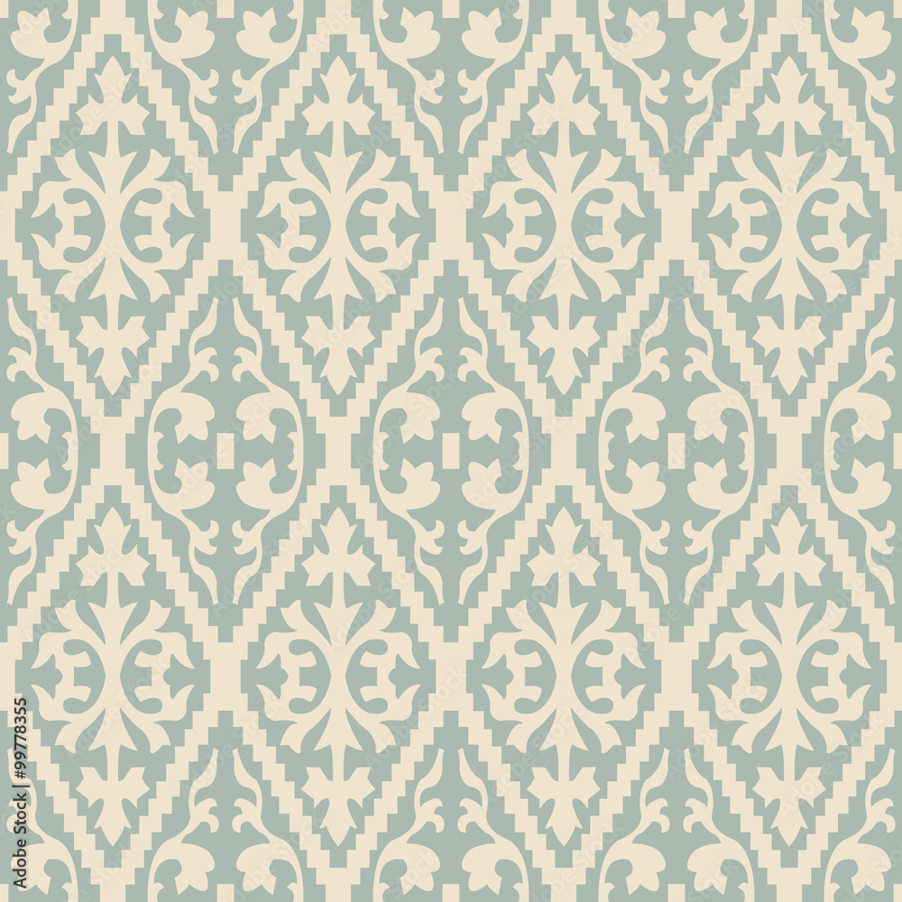 Elegant antique background image of jagged check spiral pattern.

