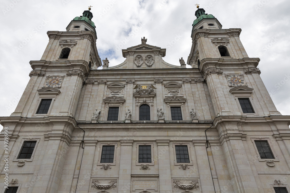 Salzburg Dom facade, Austria.