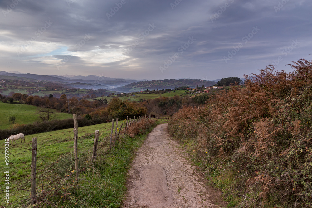 The way of the Camino Primitivo between Oviedo and Grado. A world heritage