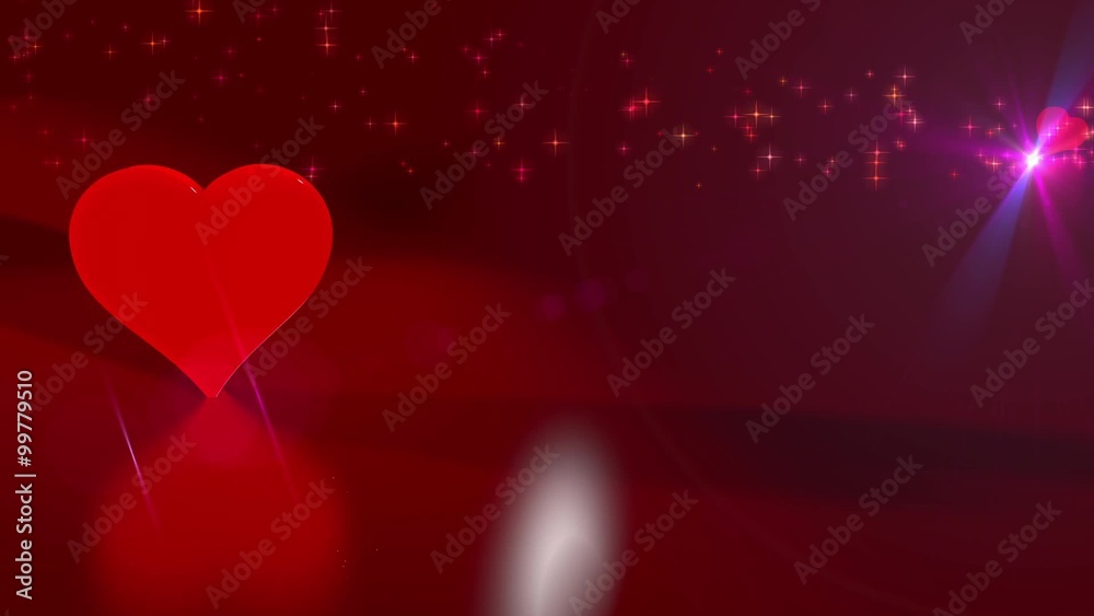 Valentine hearts in red