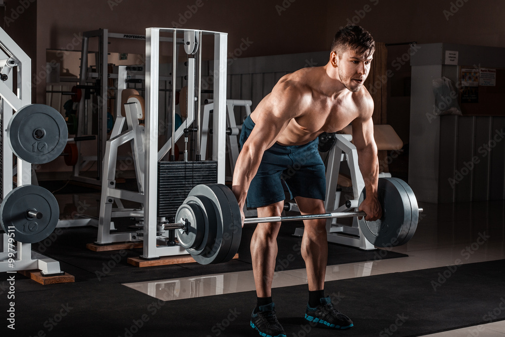 Fototapeta premium Muscular Man in gym