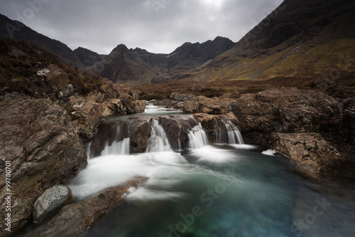 Fototapeta Naklejka Na Ścianę i Meble -  Scotland Fairy Pools waterfall