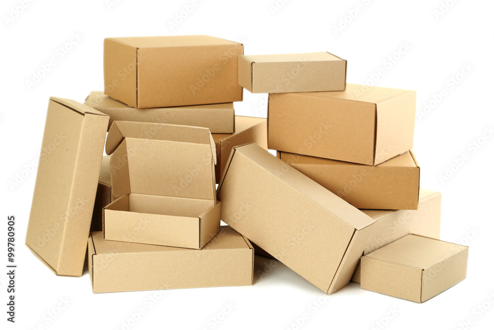 Empty cardboard boxes isolated on a white Empty cardboard boxes isolated on a white