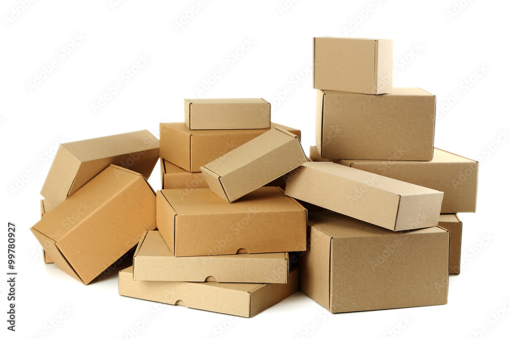 Empty cardboard boxes isolated on a white Empty cardboard boxes isolated on a white