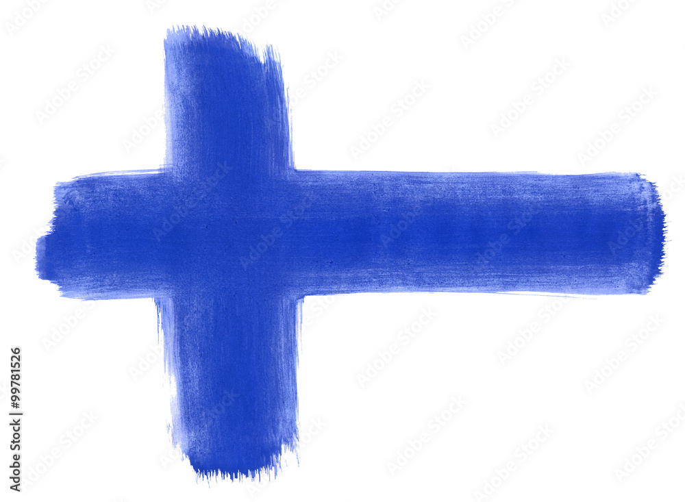 Obraz premium Flag of Finland painted with gouache
