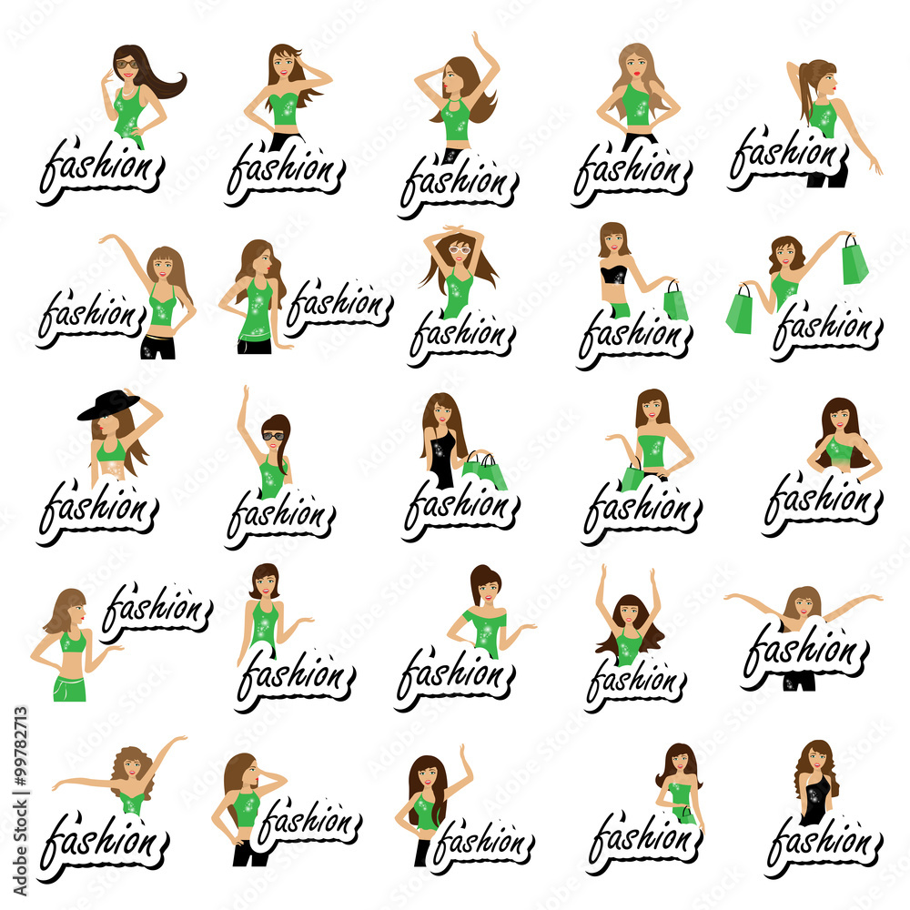 Fashion Women - Isolated On White Background - Vector Illustration, Graphic Design Editable For Your Design Fashion Women - Isolated On White Background - Vector Illustration, Graphic Design Editable For Your Design