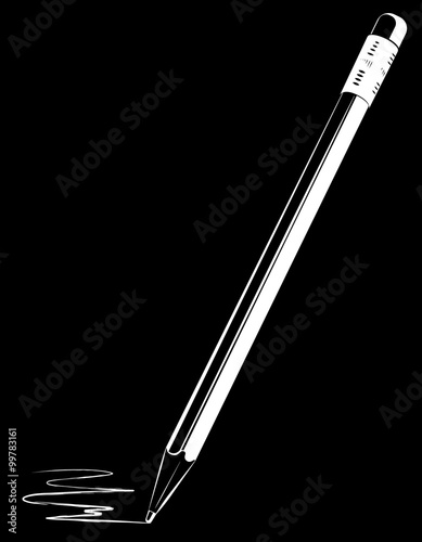 Vector pencil on black background