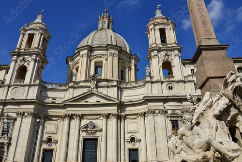 Santa Agnese in Agone in Piazza Navona Square with Fountain of F