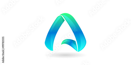 Free Download A Blue Wave Letter Logo - GFXLoad