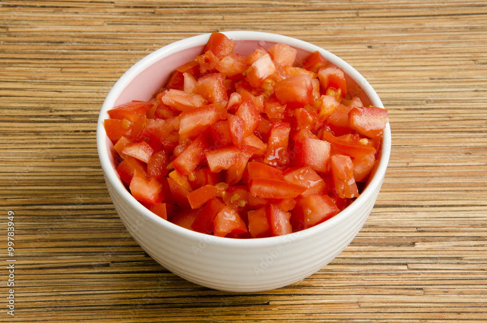 Tomatoes slices in the cup Tomatoes slices in the cup