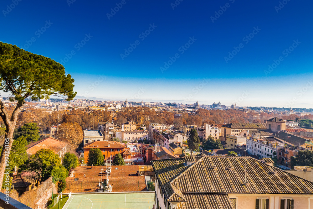 winter cityscape of Rome