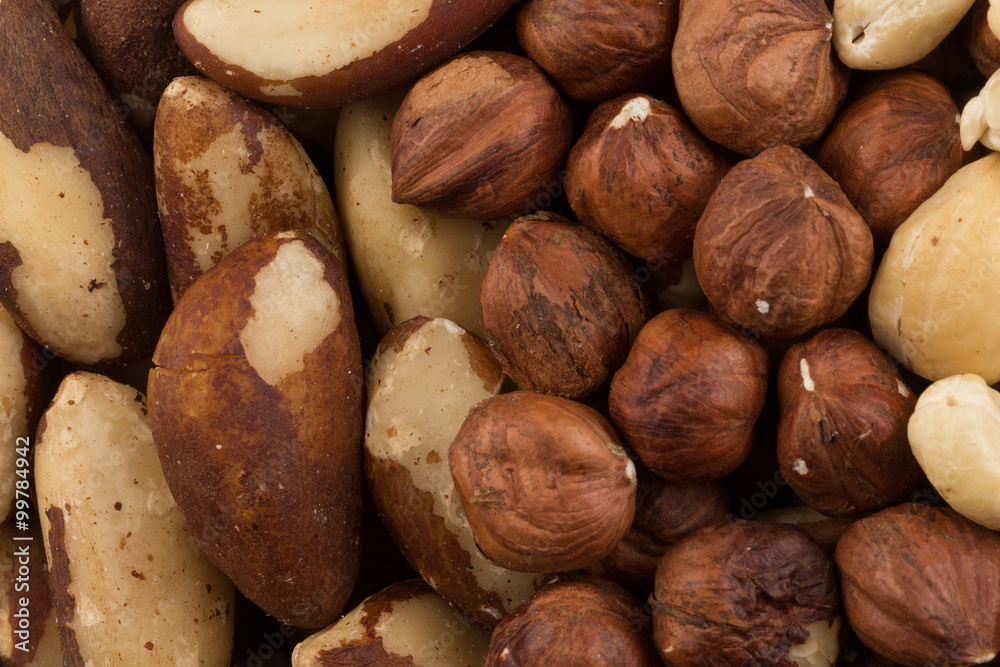 mixed nuts background above closeup mixed nuts background above closeup