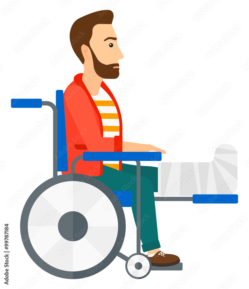 Patient sitting in wheelchair.